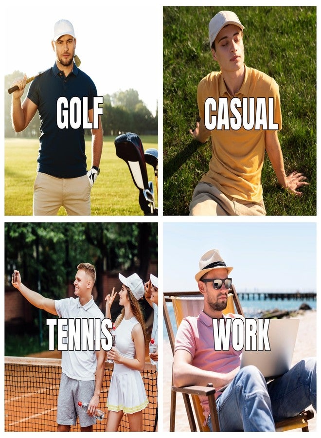 TEZO Mens Golf Polo Shirts Short Sleeve Moisture Wicking Dry Fit Tactical T-Shirt Athletic Top Casual Polo Shirts for Men (BKNBAG M) - Image 5